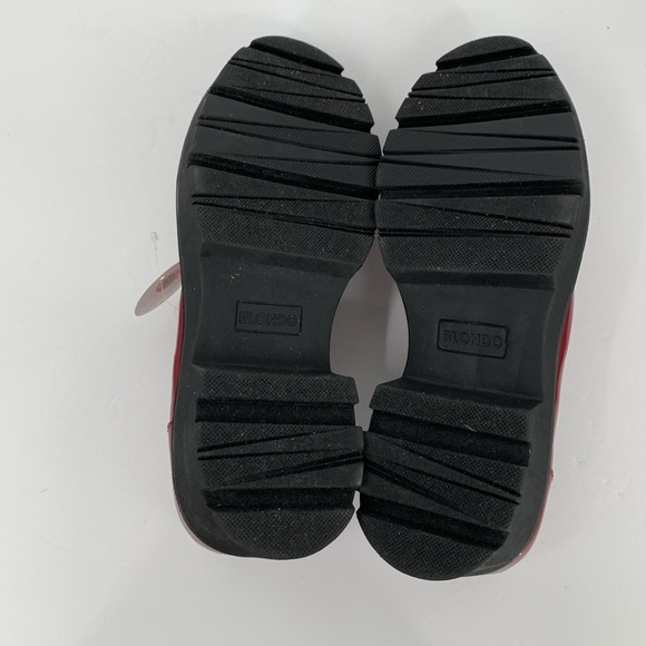 Blondo chunky slip-on loafers shoe lug sole red patent waterproof platform new 9 - Picture 5 of 7